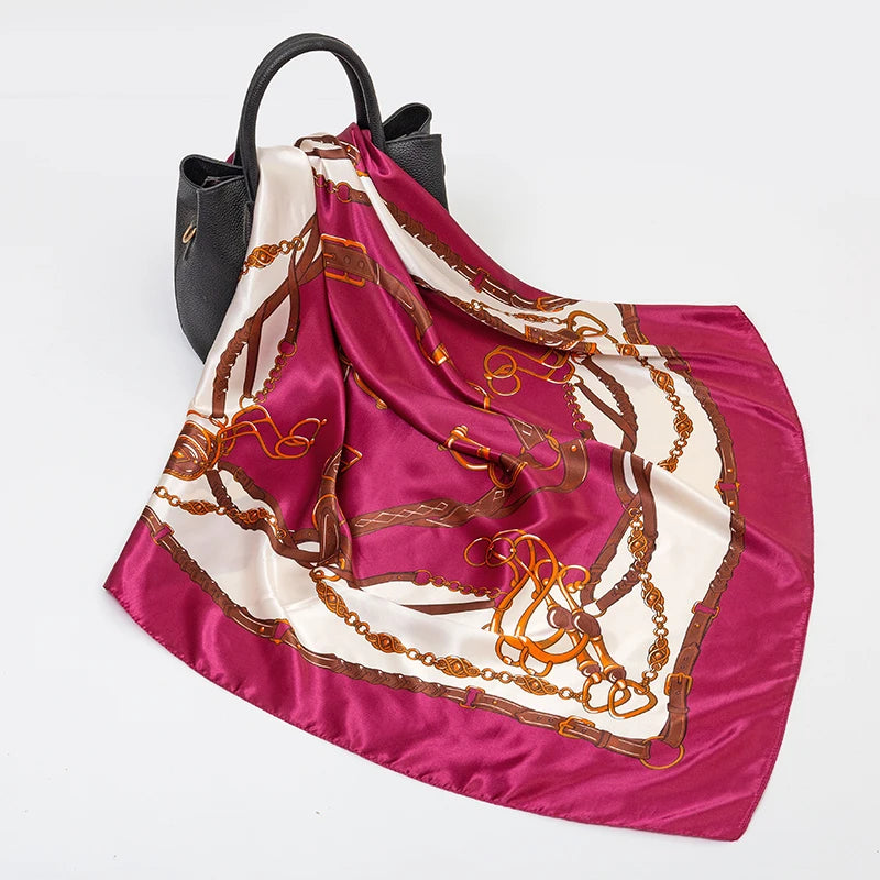 SENAIFE Satin-Schal Elegant - 90x90cm Polyester Leicht