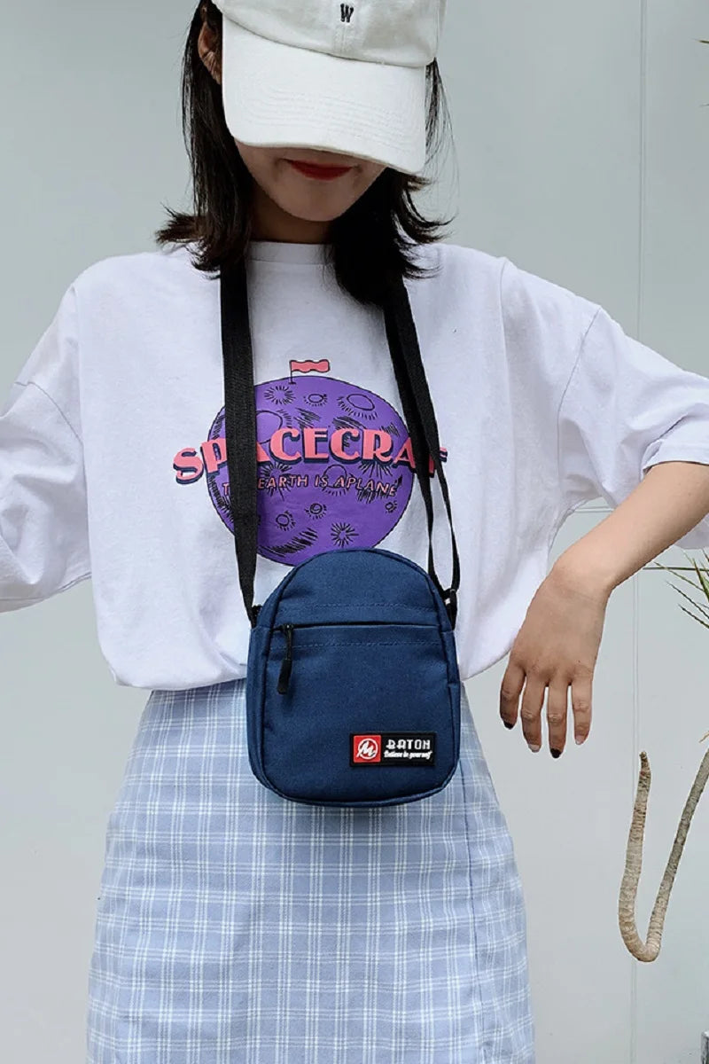Canvas-Tasche 2025: New Fashion Crossbody Women's - Mobile Canvas Student Versatile Outdoor Sports Mini Collection