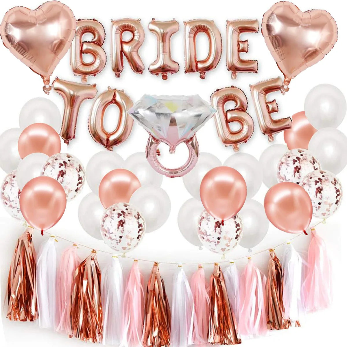 Choice Ballonset Roségold - 41 Teile Ring Herz Dekor