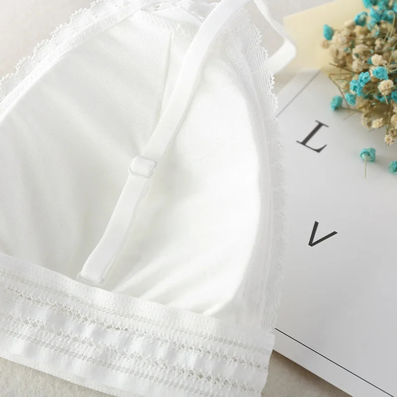 elegant Floral Lace Bra Top For Women Push Up Female Lingerie breathable Bralette Removable Pad Thin Fashion New Wireless Bras