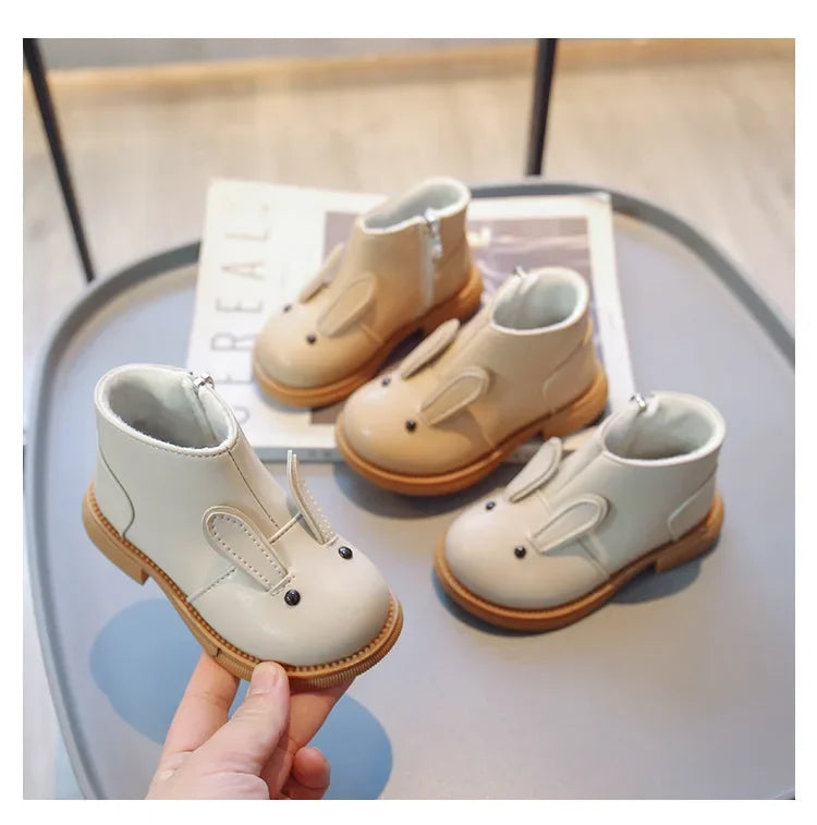 Baby Kinder Kurze Stiefel 2025 - Mädchen Cartoon Süß Leder - Herbst Winter Mode Stiefel Kleinkind Weiche Sohle