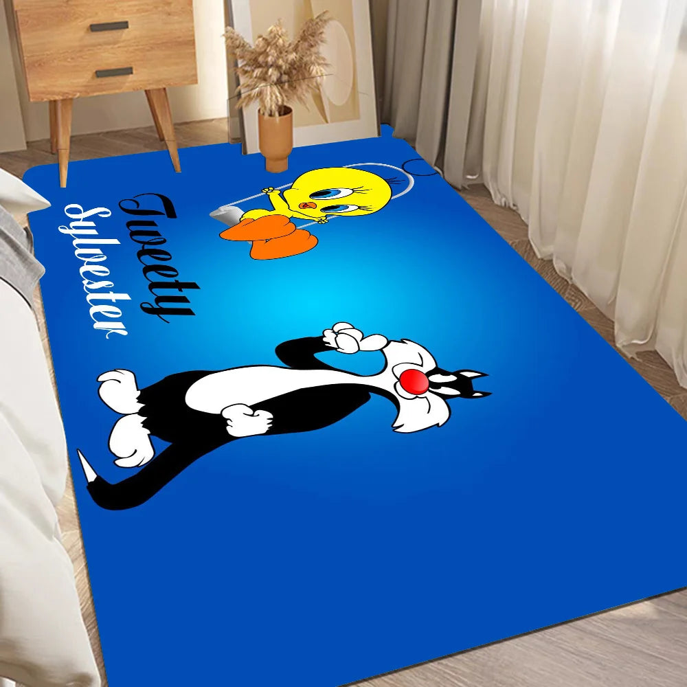 Yellow Cartoon T-Tweetys Bird Room Mats Cheaper Anti-slip Modern Living Room Balcony Printed Welcome Rug