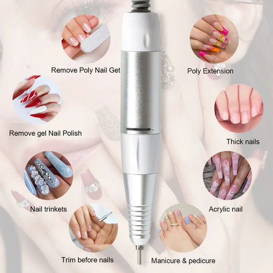 Electric Nail Drill Pen Handle File Polish Grind Machine Handpiece Manicure Pedicure Tool 5 PIN PLUG Nail Drill Accessories