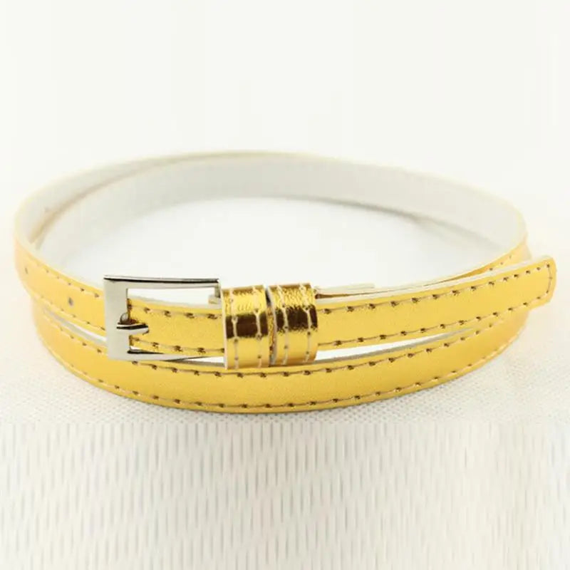 Women Belts New PU Leather Candy Color Metal Buckle Belt Girls Dress Jean Pants Waistband Belts for Lady Luxury Brand Belts