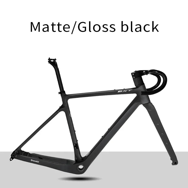 BXT Disc Brake Carbon Gravel Bike Frame 700C/27.5er Max Use 47C/2.1 Tire Carbon Gravel Bicycle Frame Thru Axle Carbon MTB Frame - Golden Bridge Store