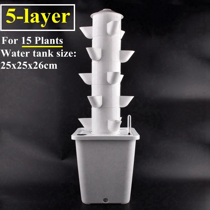 Vertical Hydroponic Tower  Greenhouse Garden Indoor Soilless Culture Growing System Vertical Tower Veg Planter Grow Pot Kit
