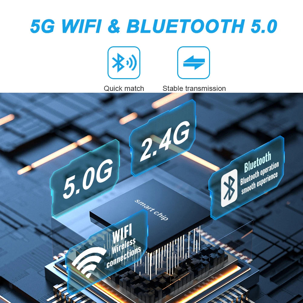 New Wired to Wireless CarPlay and Android Auto 2in1 Mini Adapter 5GHz WiFi5 Suitable for 99% of original wired carplay/auto cars