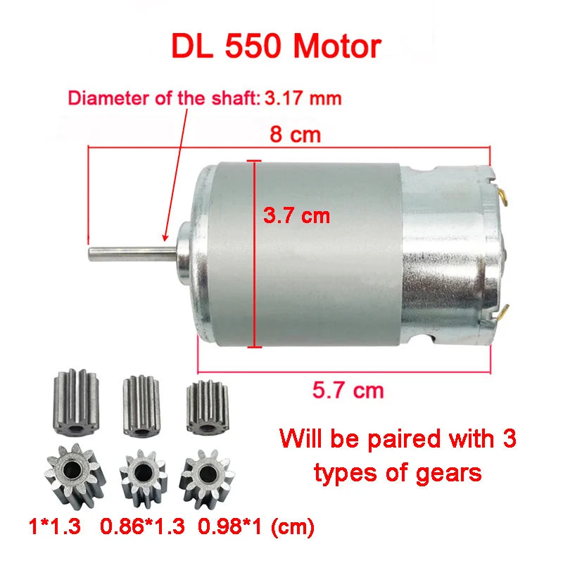 Children's electric car DC motor, kid's car high speed motor,DL 550 High-power motor 570 35000rpm engine