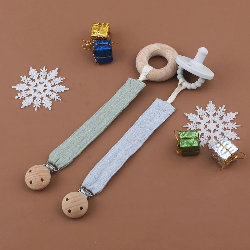 Baby-Schnullerclips 2025: Soft-Cotton Chain-Holder - Baby Shower Collection