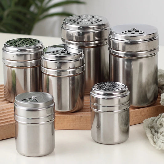 Multi-purpose Stainless Steel Seasoning Jar Toothpick Holder Salt Sugar Bottle Rotating Cover Spice Pepper Shaker Kitchen Gadget