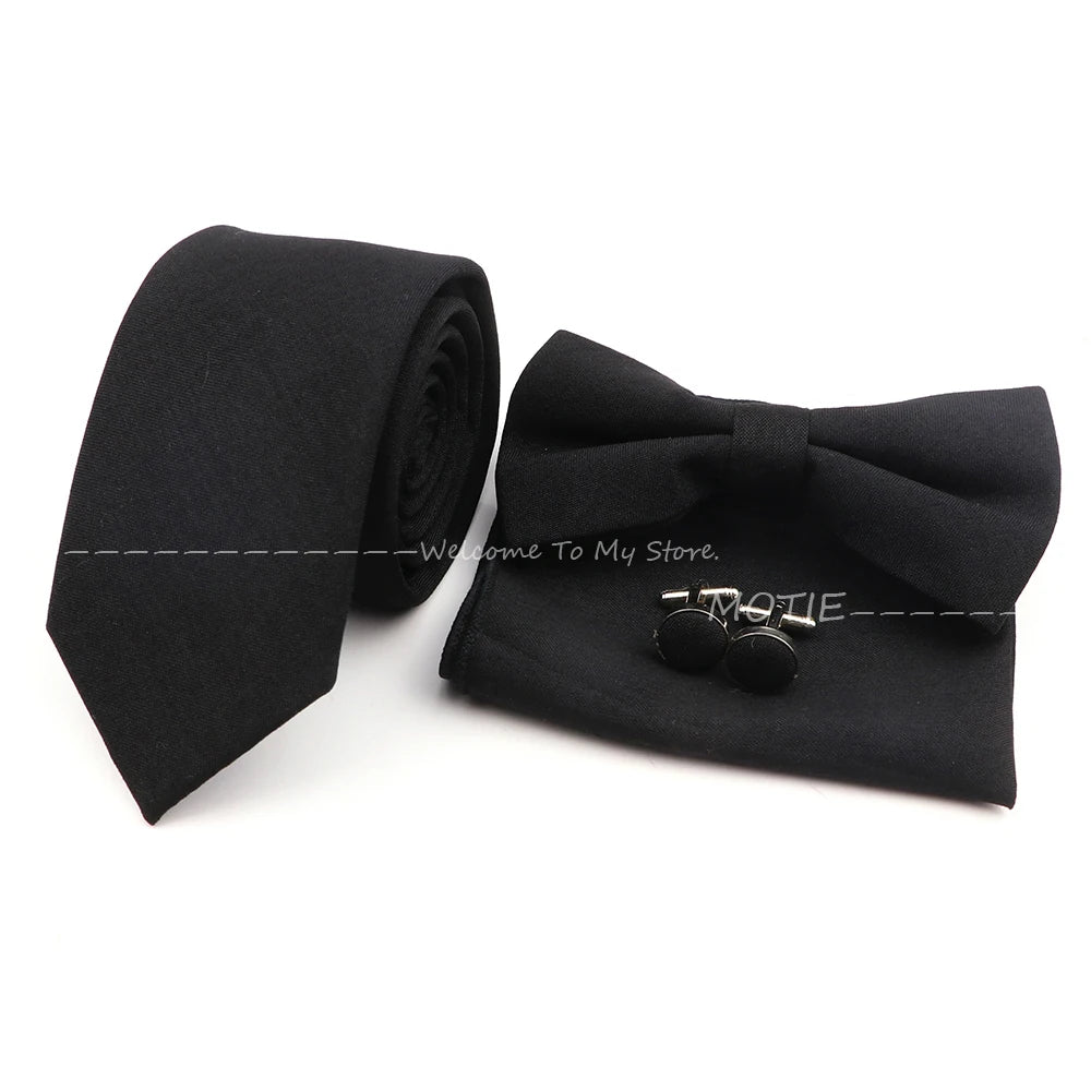Neues Design 27-farbiger Männer-Accessories-Set: Klassische Baumwoll-Taschentuch, Manschettenknöpfe, Fliege für Hochzeit, Party, Geschenke