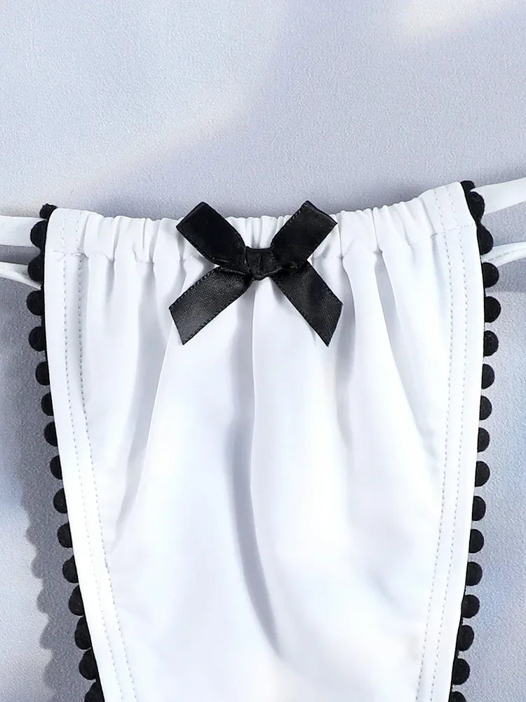 Dreieck Schwimmbekleidung 2025: Wire-Free Design Low Waist Bandage Bikini - Rüschen Schwimmanzug Frauen Elegant Halter Micro Tanga Brazilian Street Style - Golden Bridge Store