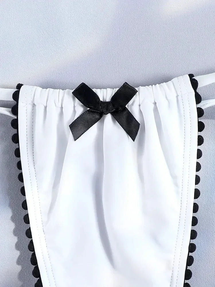 Dreieck Schwimmbekleidung 2025: Wire-Free Design Low Waist Bandage Bikini - Rüschen Schwimmanzug Frauen Elegant Halter Micro Tanga Brazilian Street Style - Golden Bridge Store