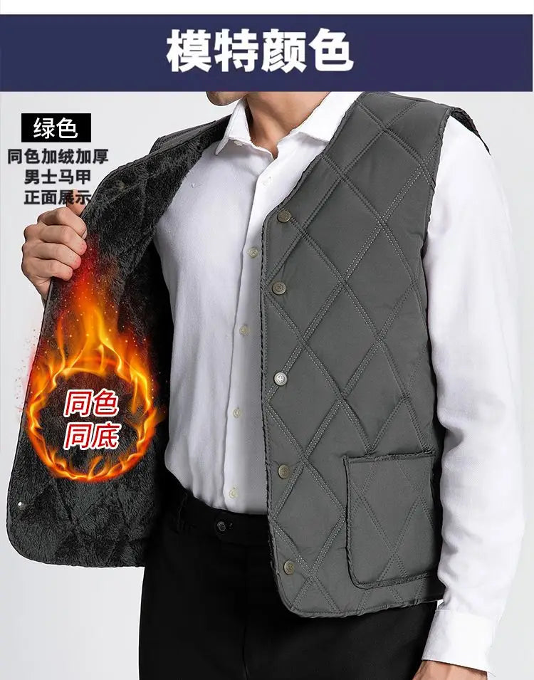 AlpenFit Slim Warme Daunenweste - Baumwolle, Vlies Gr. M-L