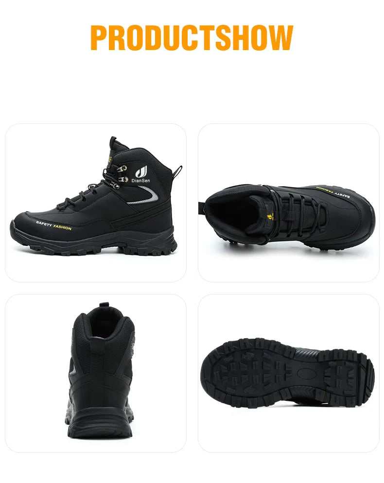 Rotating Buttons Schuhe Stahlkappe - Größe 42 Leder