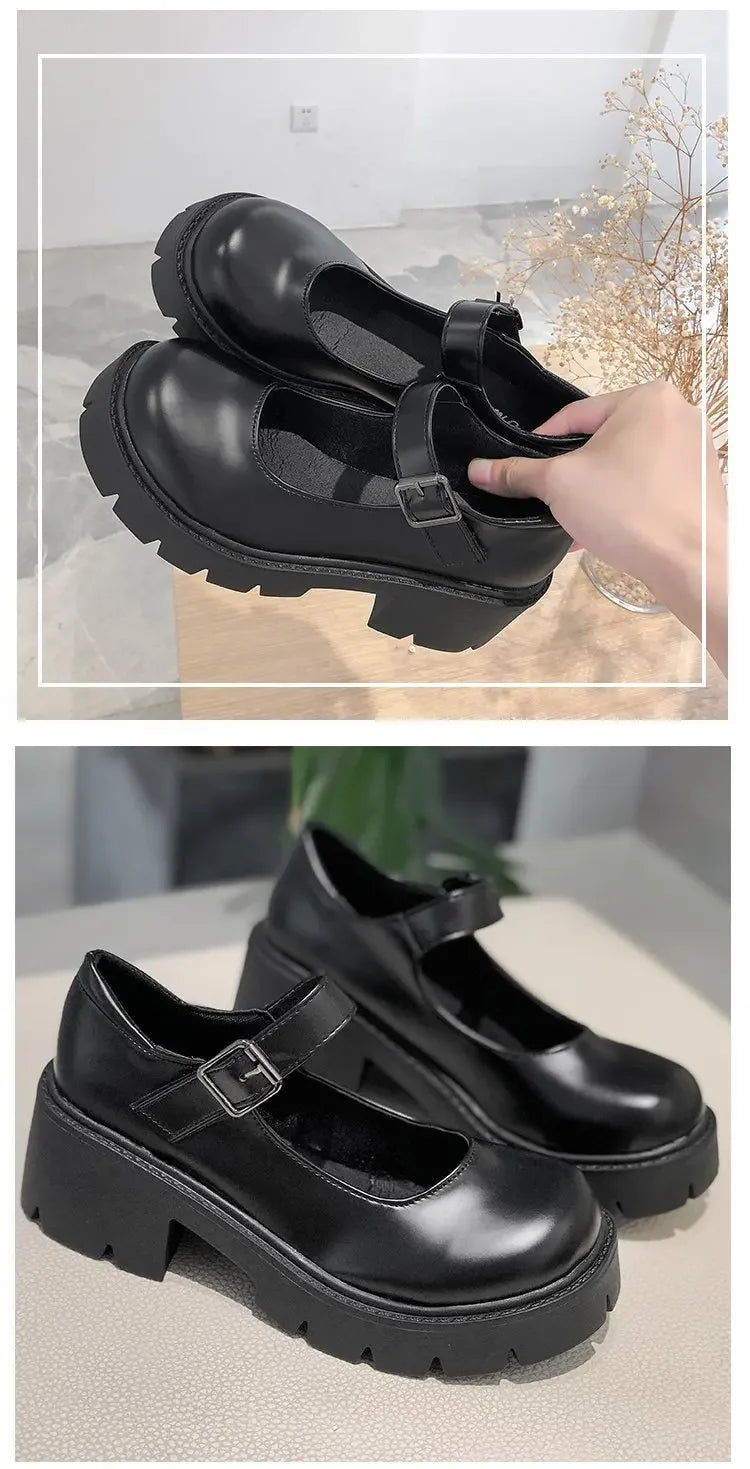 Schuhe Lolita Frauen 2025 - Japanischer Stil Mary Jane Vintage Mädchen - Hohe Absätze Platform College Student Pumps