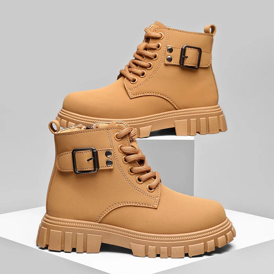 Herbst Mädchen Schnee Stiefel Mode Weiche Pu Leder Retro Britischen Stil Kinder Casual Schuhe Luxus Im Freien Nicht-slip Kinder stiefel