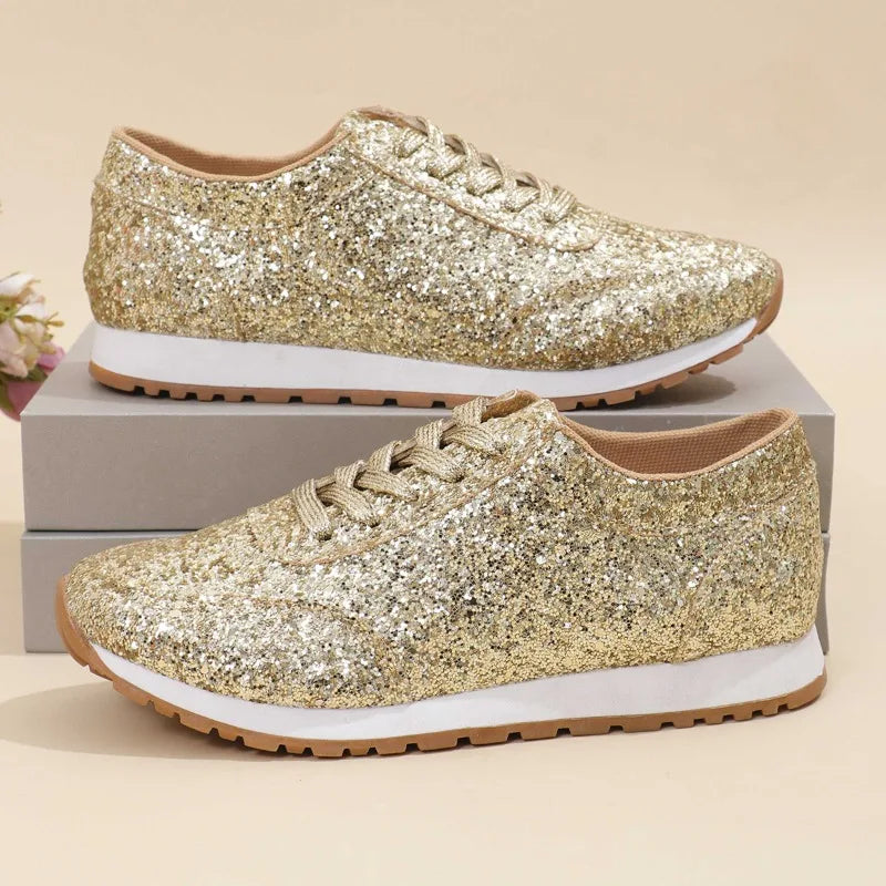 Sneakers Women Casual Shoes Women Fashion Autumn Sequin Sneakers Women Shallow Platform Vulcanize Shoes Zapatillas De Mujer