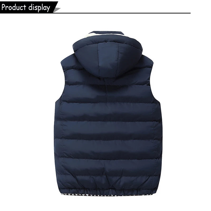 YAHOUFJUNYACN Weste Abnehmbare Kapuze - Größe Regular, Reißverschluss