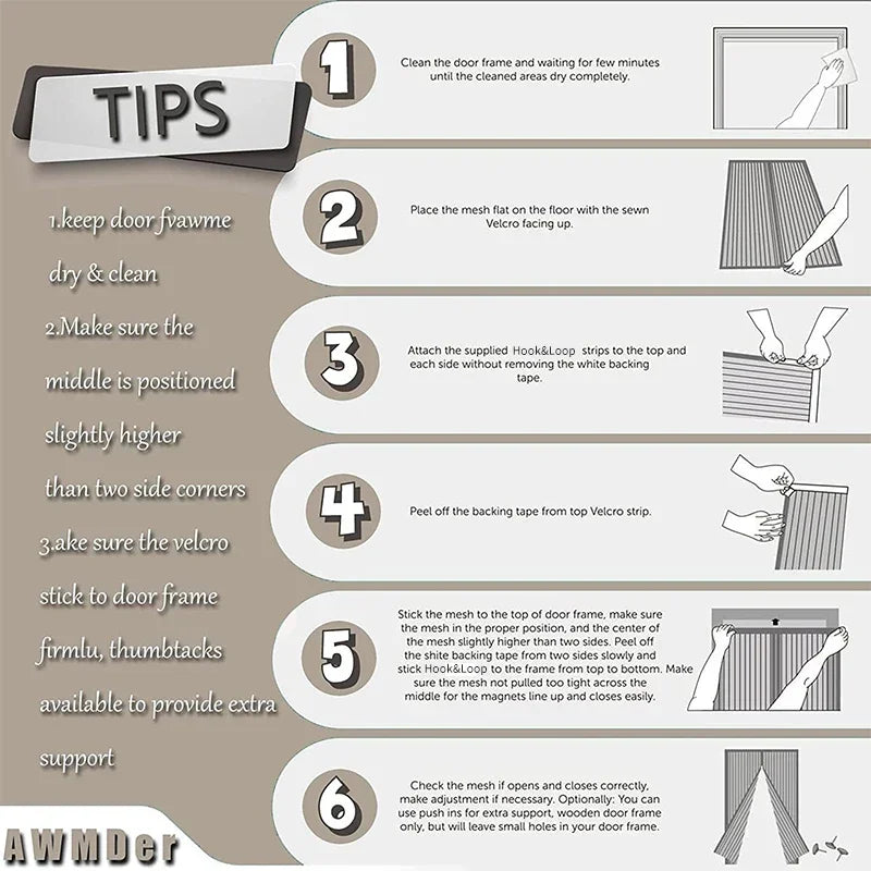 Anti-Mücken-Vorhang Magnetisch - Polyester 100x210cm