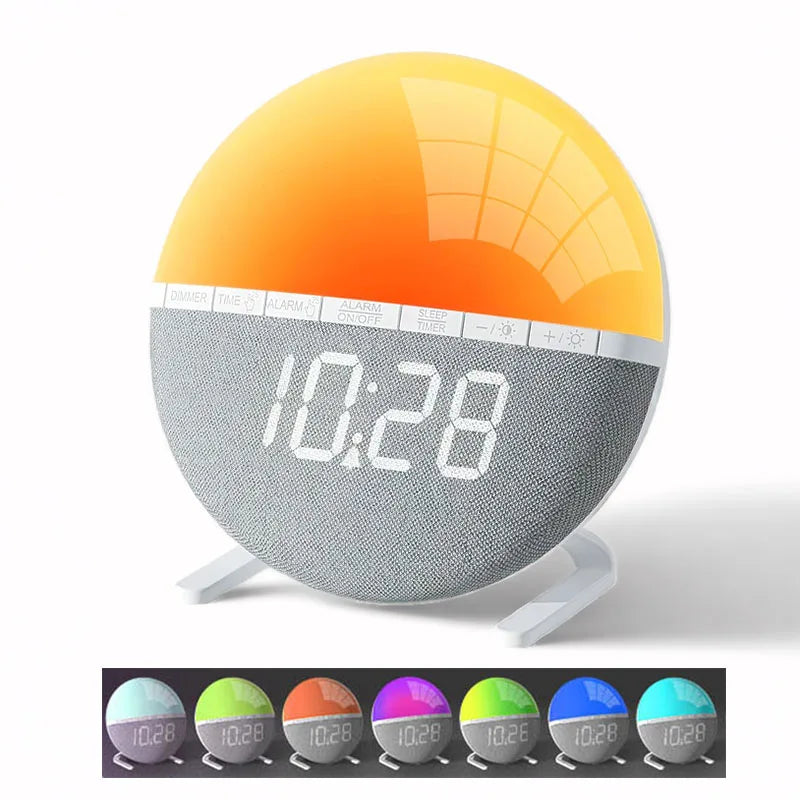 Sunrise Alarm Clock Wake Up Light Clock Night Light  Sunrise Sunset Simulation Digital Clock  Desk Clocks