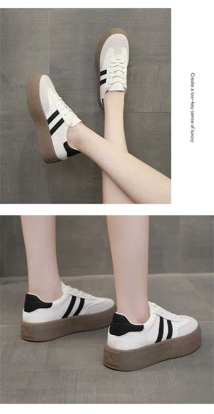 RWHK 205 Damen Sneaker Casual Plateau - 3cm Gummi PU