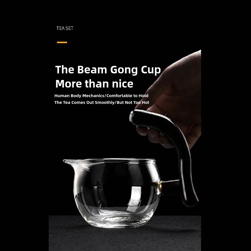 Tea Pot Glass Kettle Automatic Teapot with Strainer Magnetic Infuser Wood Holder Heat Resistant Coffee Pot Bowl Cups Set Jug 주전자