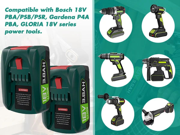 For Bosch 18V 3800mAh Battery PBA Replacement Battery for BOSCH PBA PSB PSR 18V Battery Tools AL18815CV AL1880CV
