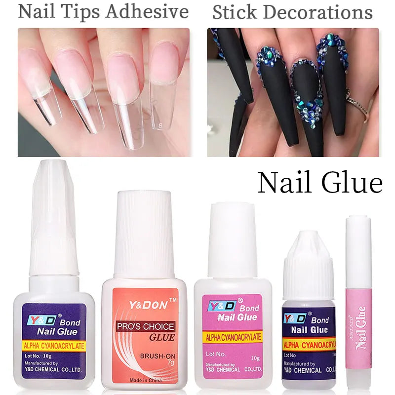 New Fast Drying Nail Glue for Acrylic False Nails 3D Rhinestone Decoration Professional Glue Extension Manicure Adhesive Tools