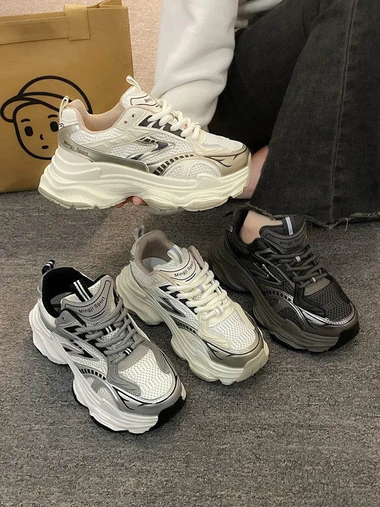 Platform-Sneaker 2025: YBQJOO Women Platform Sneakers 2025 Autumn New - Fashion Casual Lace Up Sports Shoes Woman Non Slip Walking Shoes Ladies Vulcanize Collection
