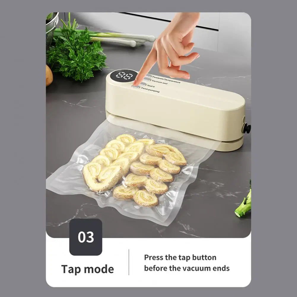 Quick Sealing Vacuum Sealer Cordless Mini Vacuum Sealer for Food Preservation with Digital Display for Chip for Balls/swim