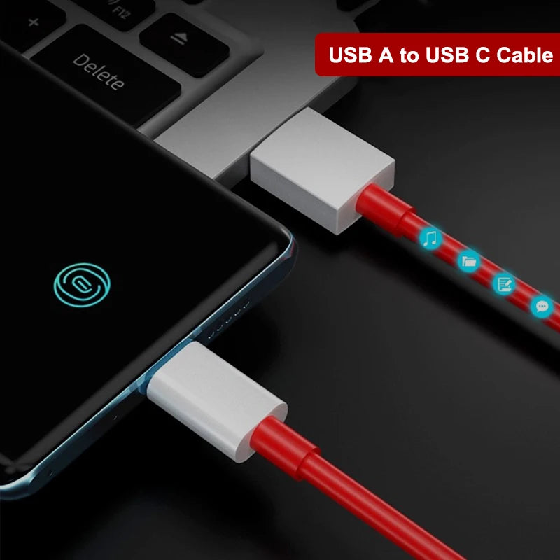 PD 65W Supervooc Schnell Ladegerät Kabel Für Oneplus Ace 12 11 10T 9 8T 7T Pro USB C Zu Typ C Kabel Warp Dash Laden 6T 5T Daten Draht