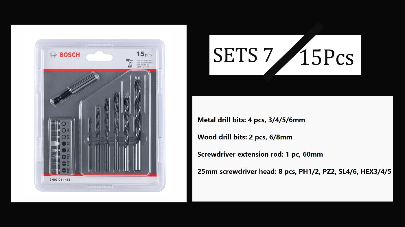 Bohrer-Set 2025: Bosch Mix Drill Bit Sets 7/15/25/33/43pcs High-speed Steel - Drilling Bit Impact Drill PH/PZ/S/L/HEX Magnetic Screwdriver Head Collection