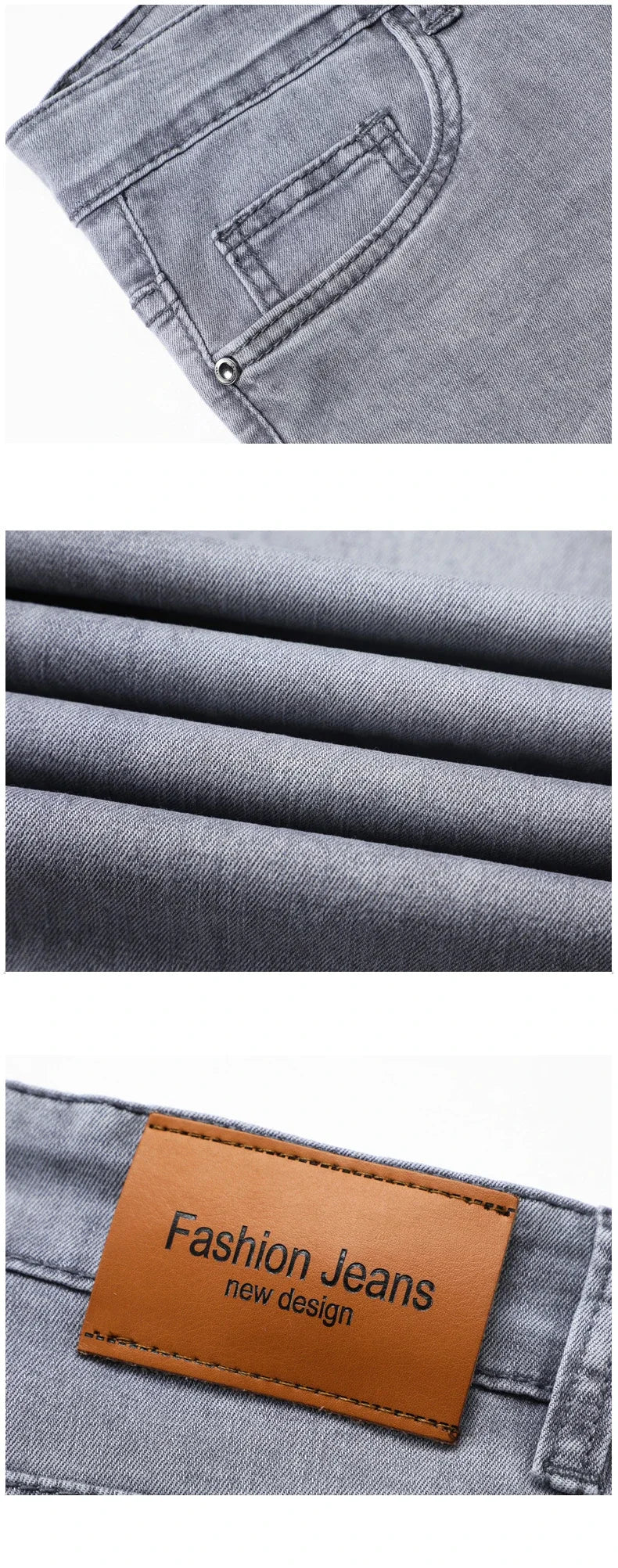 Blugi de vară slim din bumbac elastic - drepți, ușori