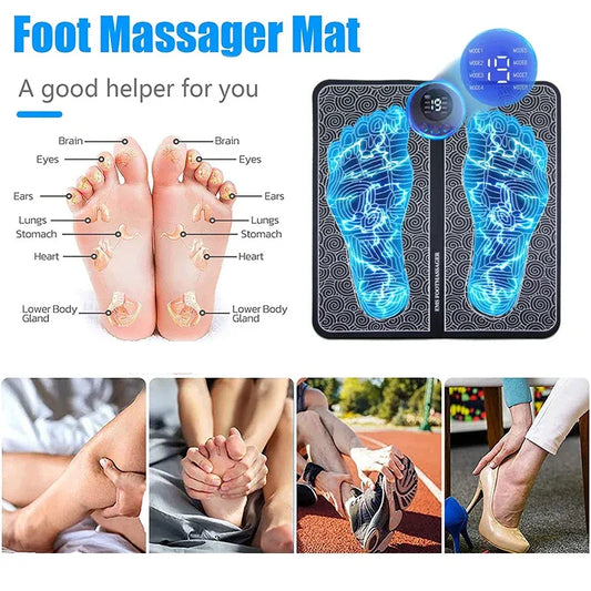 Electric Foot Massager Pad Muscle Massage Relaxation Trainer For Massage Fitness Outdoor Sport Home Family Relax - Golden Bridge Store