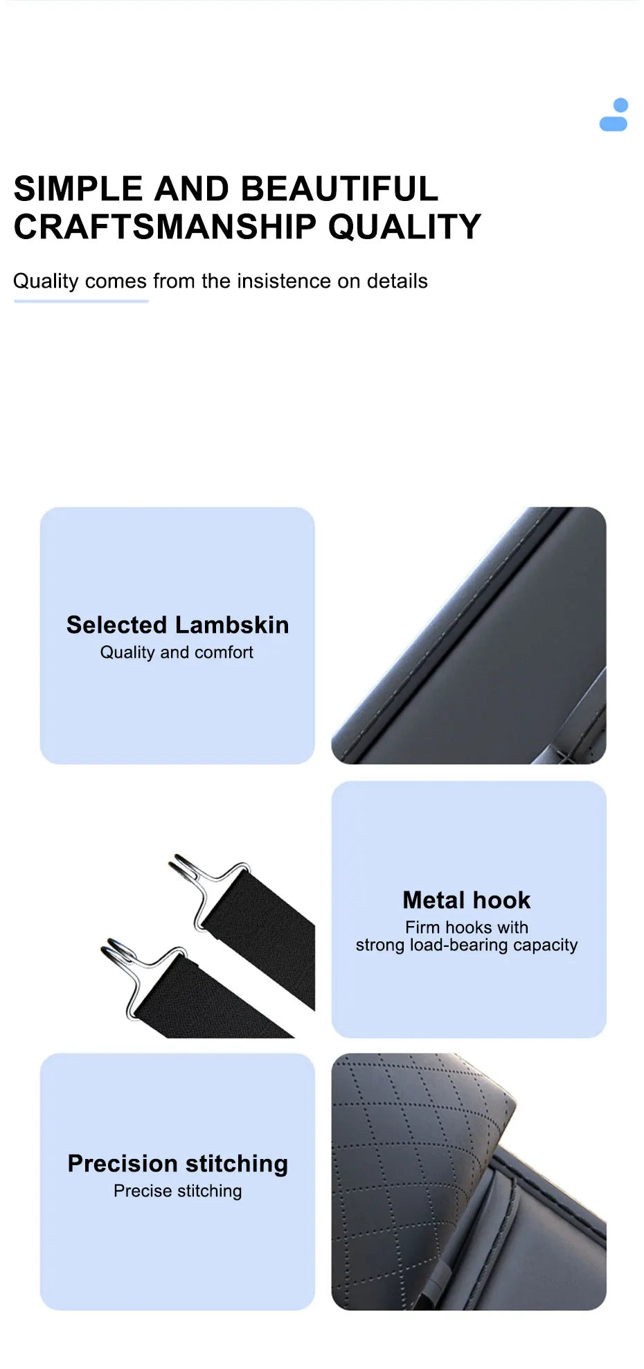 SEAMETAL Auto Sitzrücken Aufbewahrungstasche Multi-funktional Auto Getränk Handy Halter Tissue Tasche PU Leder Auto Organizer Tasche Zubehör