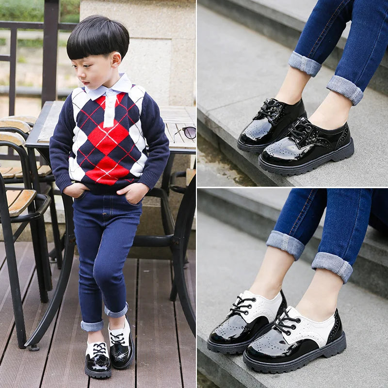 KidsWave Brit Sneaker Casual - Gr.25-36 PU Leder Gummi