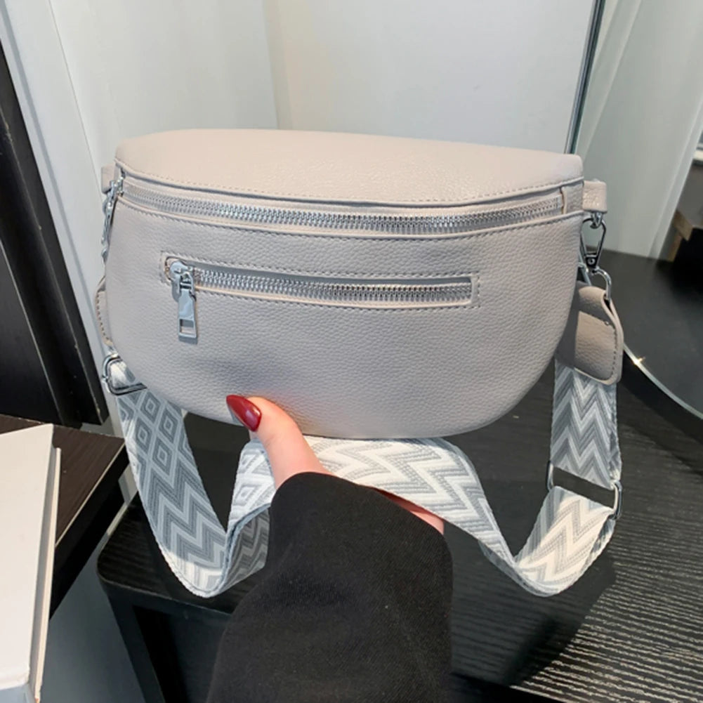 Stylische Damen Crossbody Tasche Breiter Gurt - Mode Sling Bag Multi-Taschen - Münzen Handy Reise Outdoor