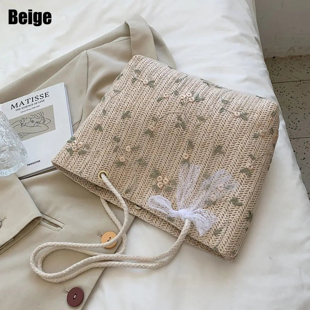 Beach Woven Large Capacity Tote Shoulder Bag Handbags Straw Bags