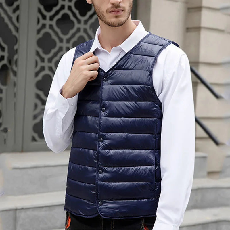 AlpenFit Slim Warme Daunenweste - Baumwolle, Vlies Gr. M-L