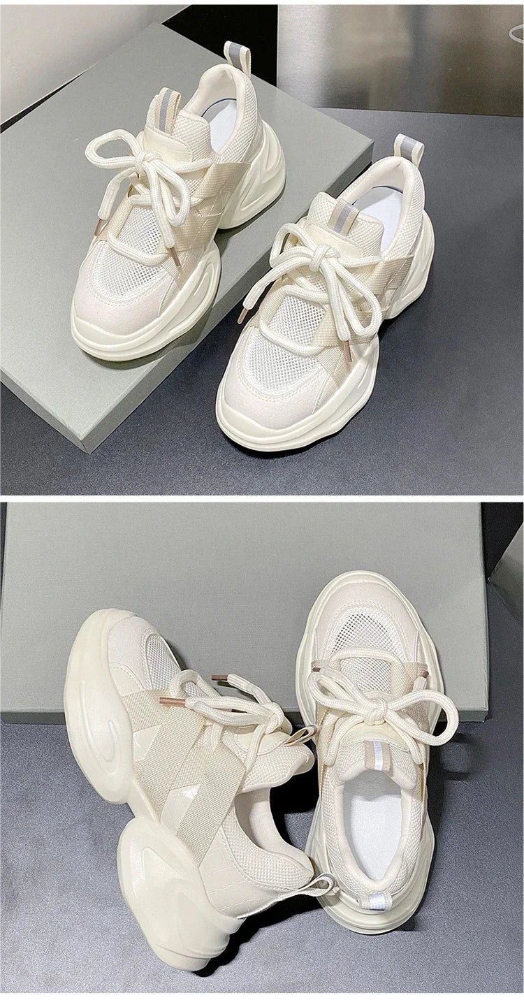 GXMGST Damen Sneaker Atmungsaktiv - PU Material, Flach