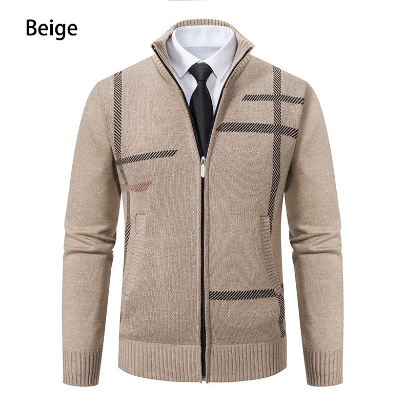 ENWEIGEM Strickjacke Rollkragen - Polyester Fleece Taschen