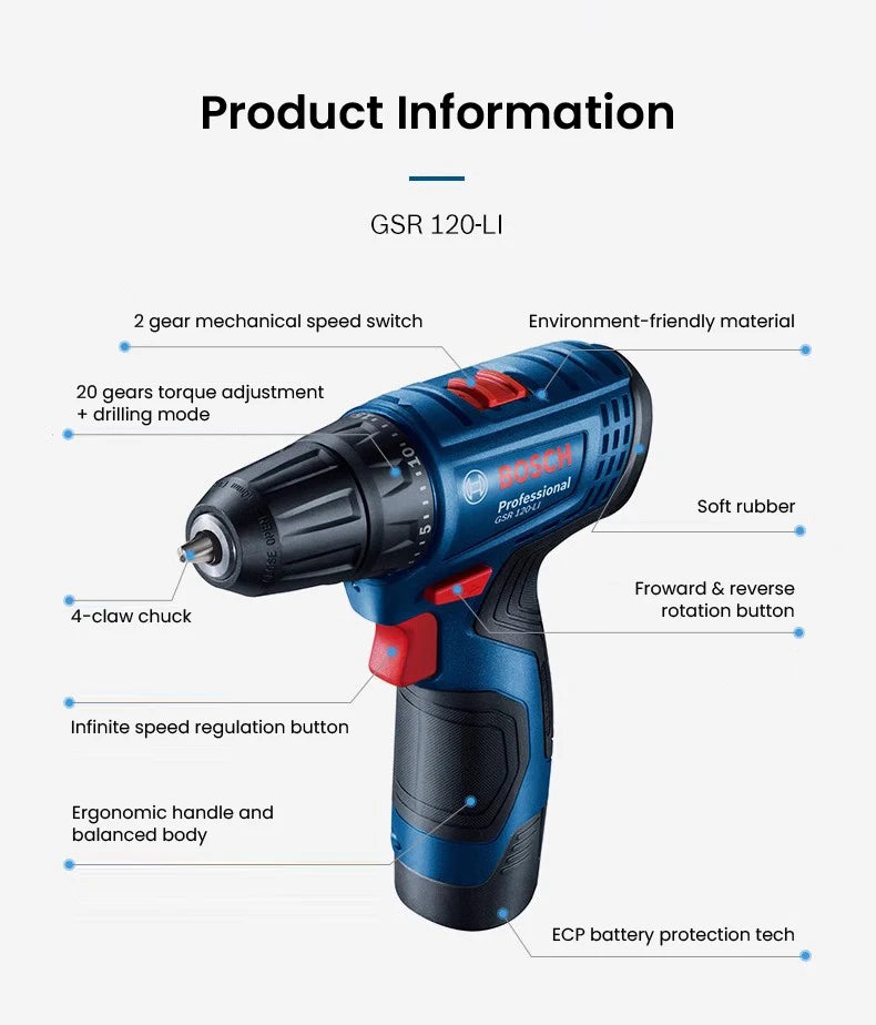 Bosch GSR 120-Li 2025: Brushless Akku-Bohrschrauber - Professional Power Collection