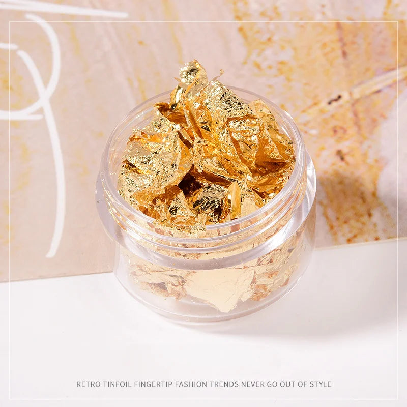 Fragmente de hârtie neregulată din folie de aur roz argintiu, unghii artă, paiete, autocolant, sclipici, manichiură DIY, gel UV, poloneză, instrumente de decorare a unghiilor