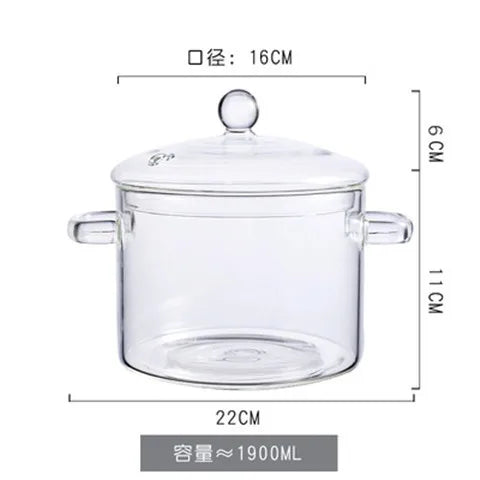 Glass Small Stew Pot Water-proof Transparent Cover Soup Cup Soup Bowl Bird's Nest Stew Bowl Open Flame Home Kitchen Supplies
