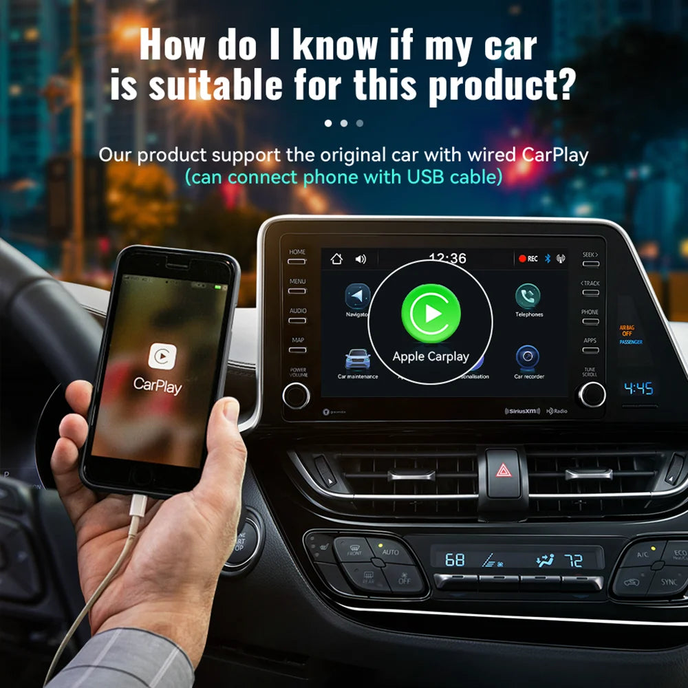 Acodo 3In1 CarPlay AI Box - 32GB 5V Strom Kompakt USB