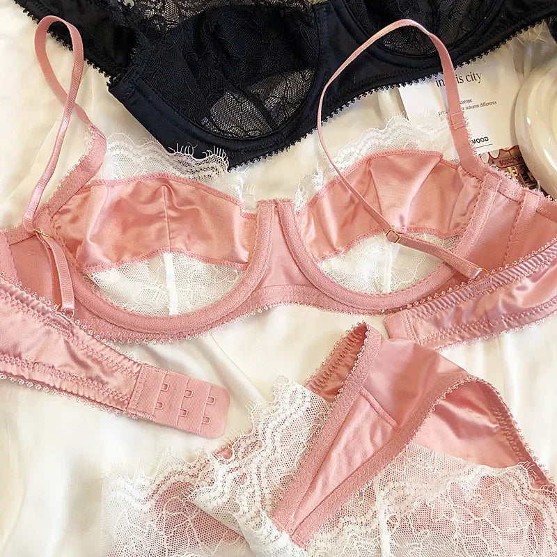 GOGNGTR Ultradünn Spitze - Push Up 3/4 Cup Atmungsaktiv