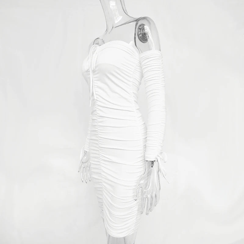 Arctic Cat Bodycon Off-Shoulder - Viskose, Elastisch, Lang