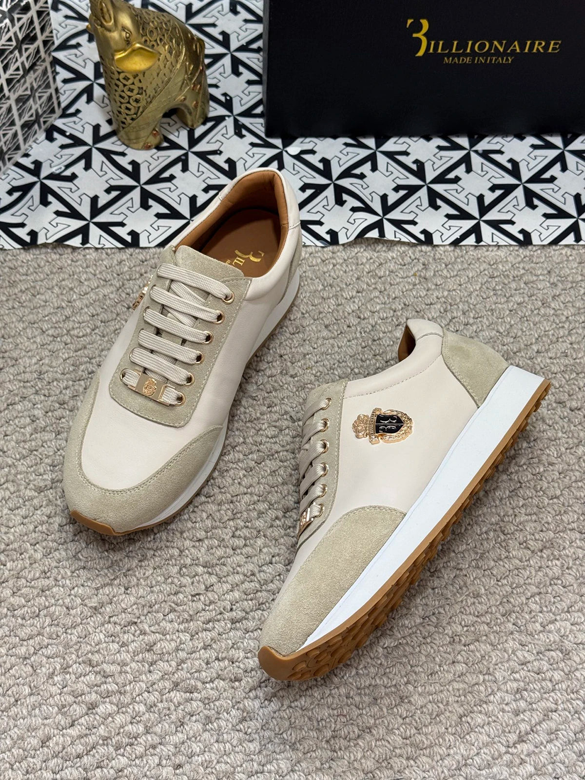 BLSK CPRT Slip On Sneaker Stickerei Design - Größe 39-45, Rindsleder Innenfutter, Gummisohle