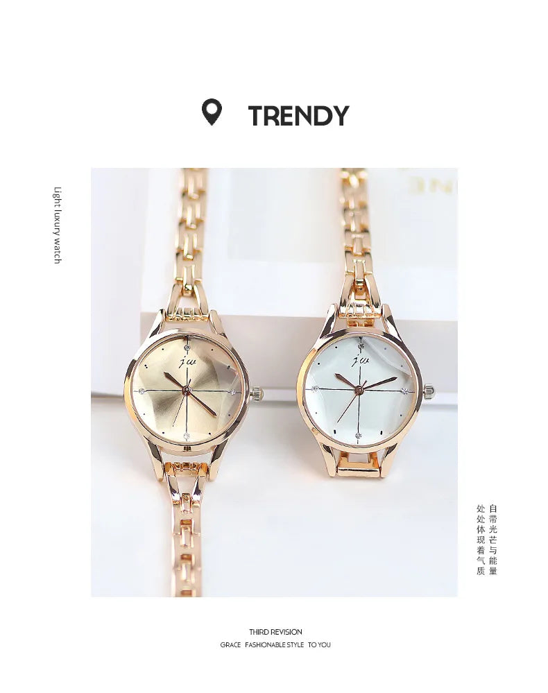 Retro Strass Uhr 2025 - Frauen Armband Uhren Elegant Roségold - Damen Luxus Quarz Armbanduhr Relojes Para Mujer